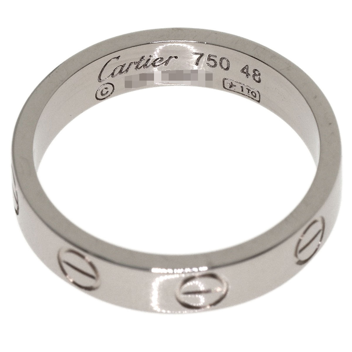 CARTIER mini love ring #48 Ring K18 White Gold Ladies [Used]