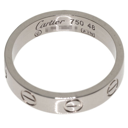 CARTIER mini love ring #48 Ring K18 White Gold Ladies [Used]