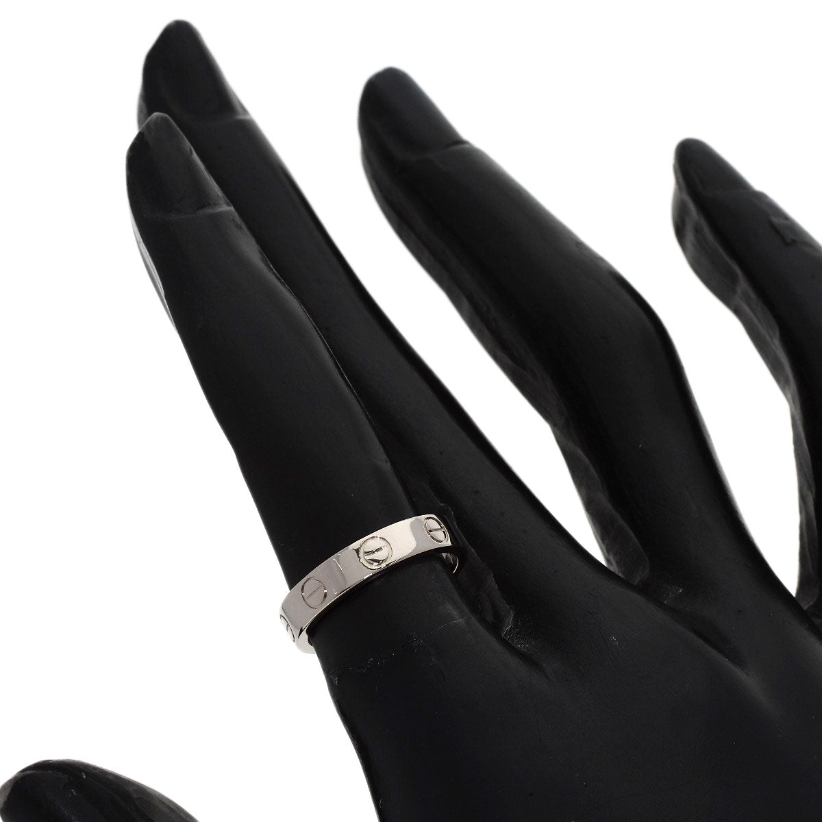 CARTIER mini love ring #48 Ring K18 White Gold Ladies [Used]
