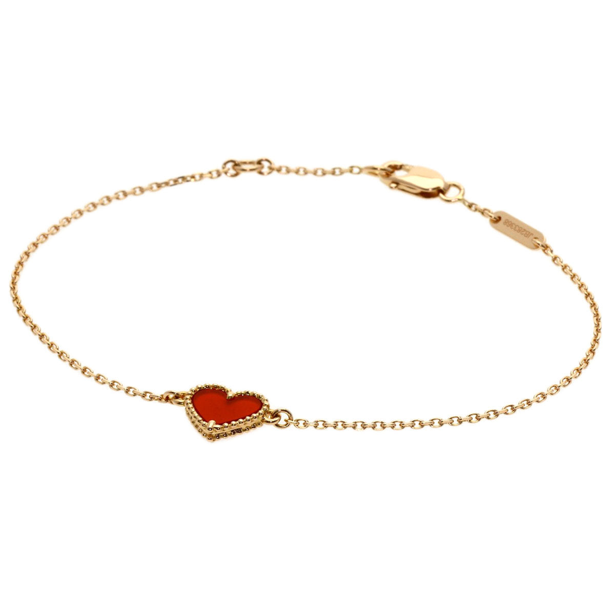 Van Cleef & Arpels Sweet Alhambra Carnelian Heart Bracelet K18 Pink Gold Ladies [Used]