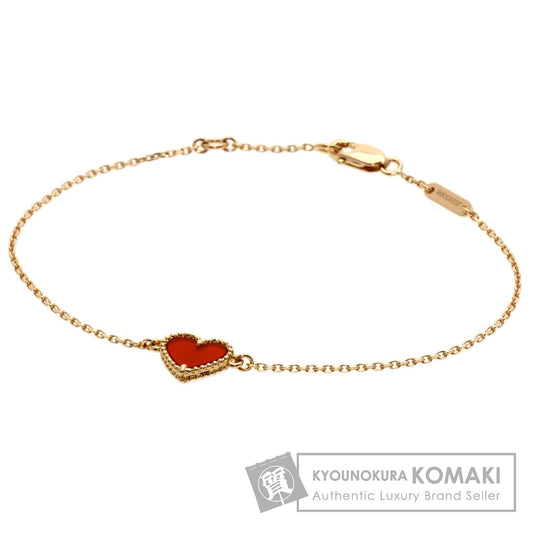 Van Cleef & Arpels Sweet Alhambra Carnelian Heart Bracelet K18 Pink Gold Ladies [Used]