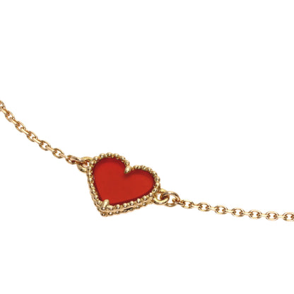 Van Cleef & Arpels Sweet Alhambra Carnelian Heart Bracelet K18 Pink Gold Ladies [Used]