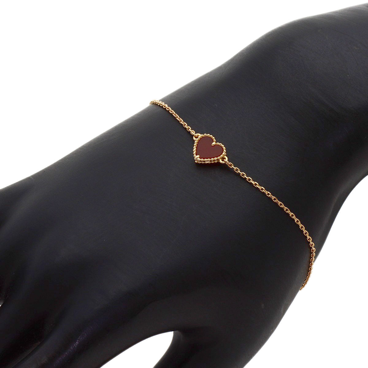 Van Cleef & Arpels Sweet Alhambra Carnelian Heart Bracelet K18 Pink Gold Ladies [Used]