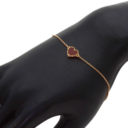 Van Cleef & Arpels Sweet Alhambra Carnelian Heart Bracelet K18 Pink Gold Ladies [Used]