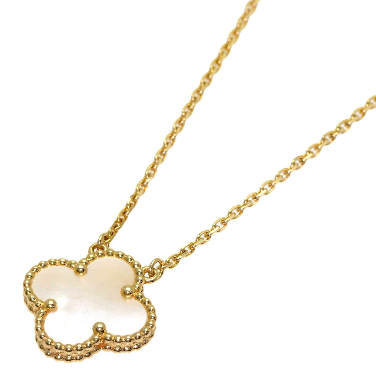 Van Cleef & Arpels Vintage Alhambra Shell Necklace K18 Yellow Gold Ladies [Used]