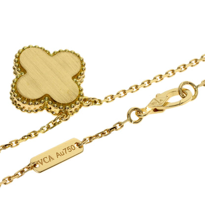 Van Cleef & Arpels Vintage Alhambra Yellow Shell Diamond Necklace K18 Yellow Gold Ladies [Used]