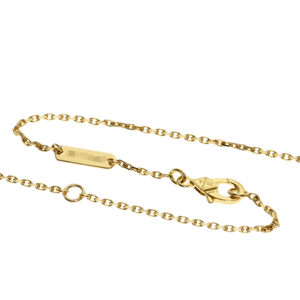 Van Cleef & Arpels Vintage Alhambra Yellow Shell Diamond Necklace K18 Yellow Gold Ladies [Used]