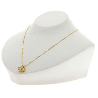 Van Cleef & Arpels Vintage Alhambra Yellow Shell Diamond Necklace K18 Yellow Gold Ladies [Used]