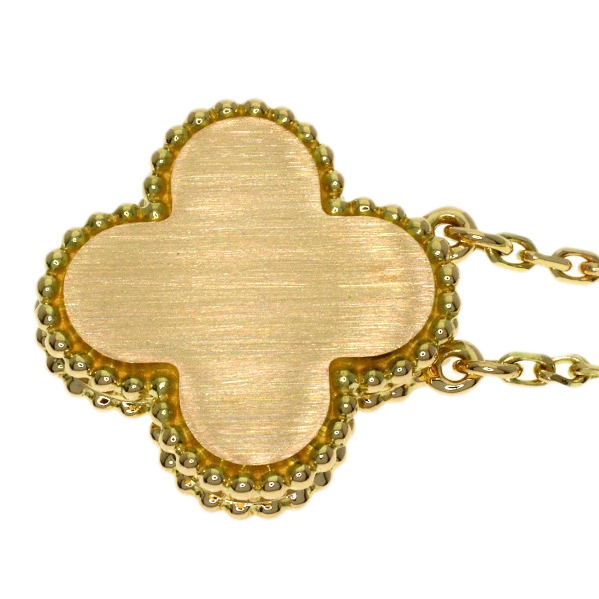 Van Cleef & Arpels Vintage Alhambra Yellow Shell Diamond Necklace K18 Yellow Gold Ladies [Used]