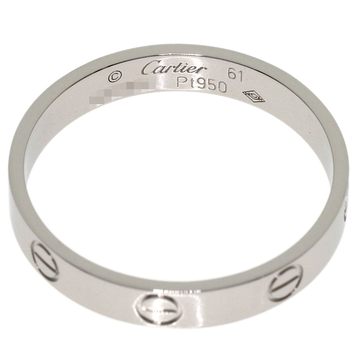 CARTIER mini love ring #61 Ring Platinum PT950 Ladies [Used]