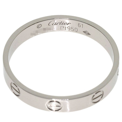 CARTIER mini love ring #61 Ring Platinum PT950 Ladies [Used]