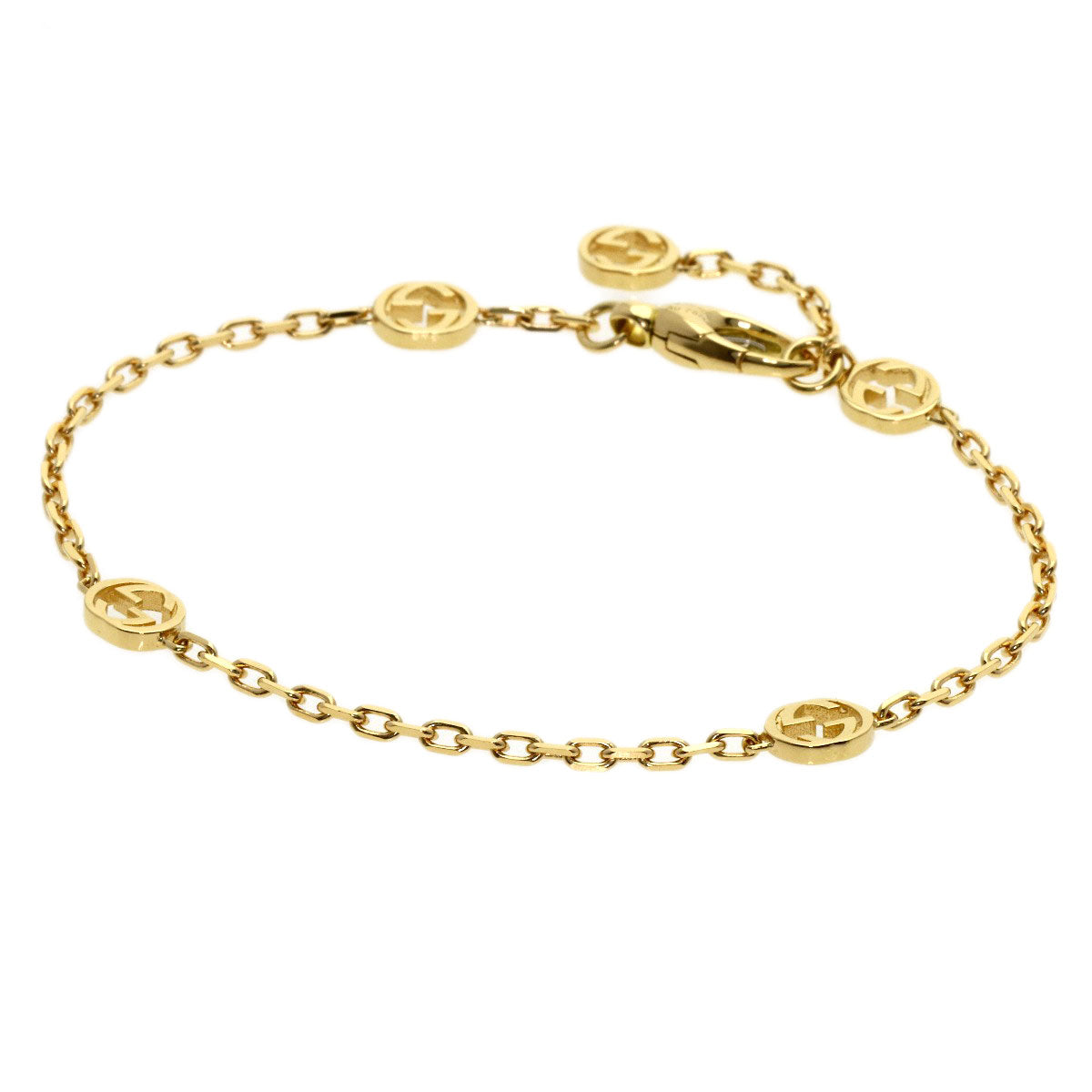 GUCCI Interlocking #16 Bracelet K18 Yellow Gold Ladies [Used]