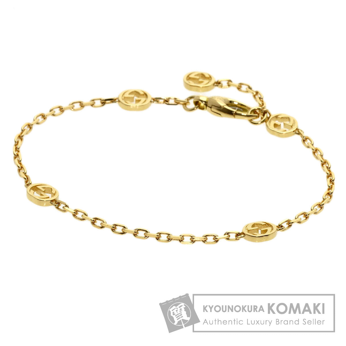 GUCCI Interlocking #16 Bracelet K18 Yellow Gold Ladies [Used]