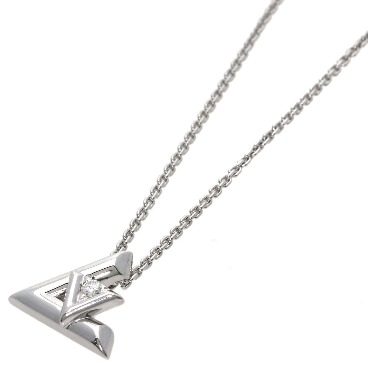 LOUIS VUITTON Volt One PM Diamond Necklace K18 White Gold Ladies [Used]