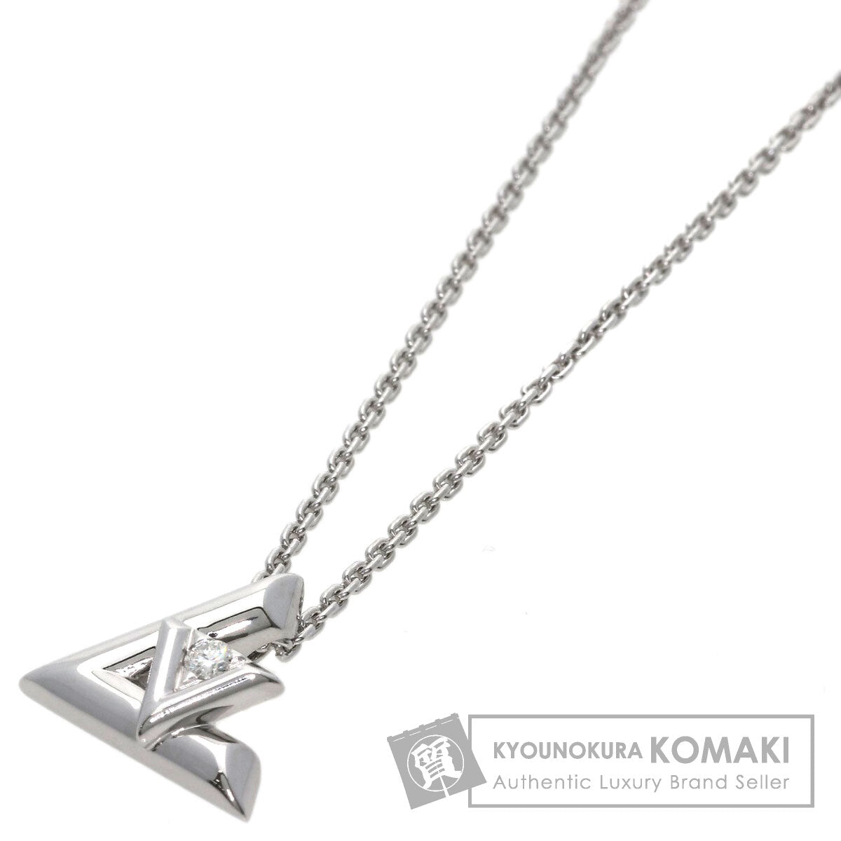 LOUIS VUITTON Volt One PM Diamond Necklace K18 White Gold Ladies [Used]