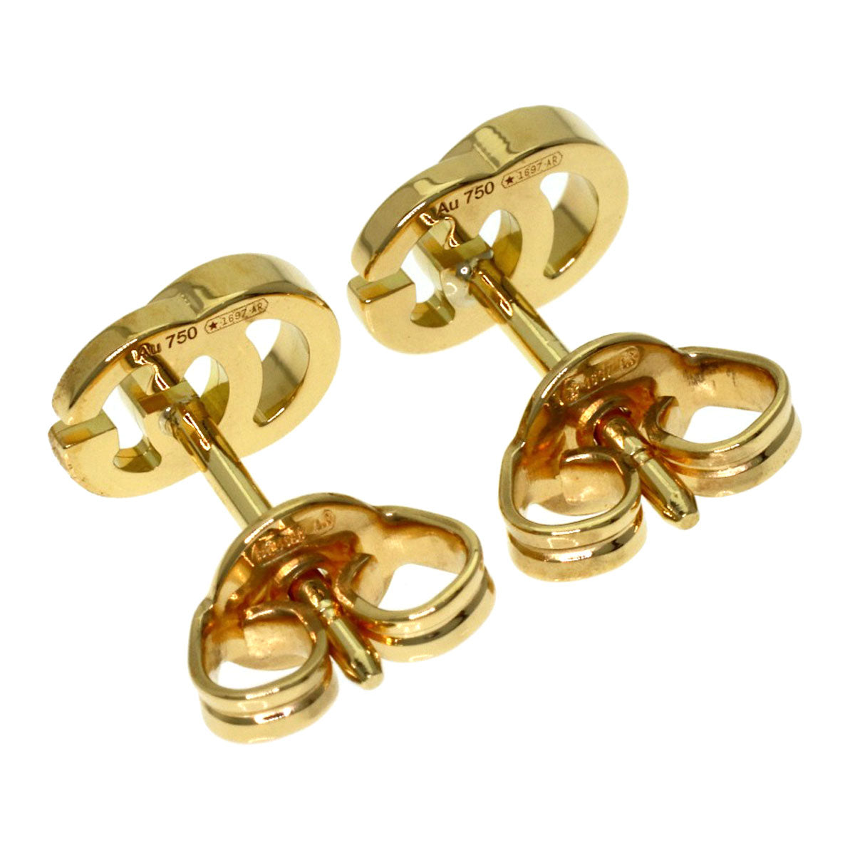 GUCCI GG running earring K18 Yellow Gold Ladies [Used]
