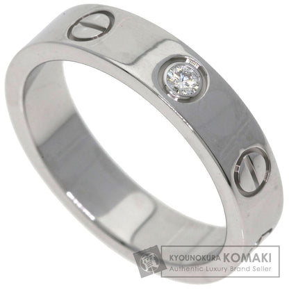 CARTIER Mini love ring 1P Diamond #47 Ring K18 White Gold Ladies [Used]