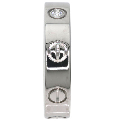 CARTIER Mini love ring 1P Diamond #47 Ring K18 White Gold Ladies [Used]