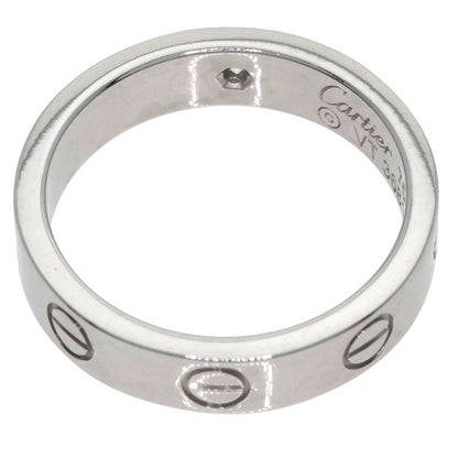 CARTIER Mini love ring 1P Diamond #47 Ring K18 White Gold Ladies [Used]
