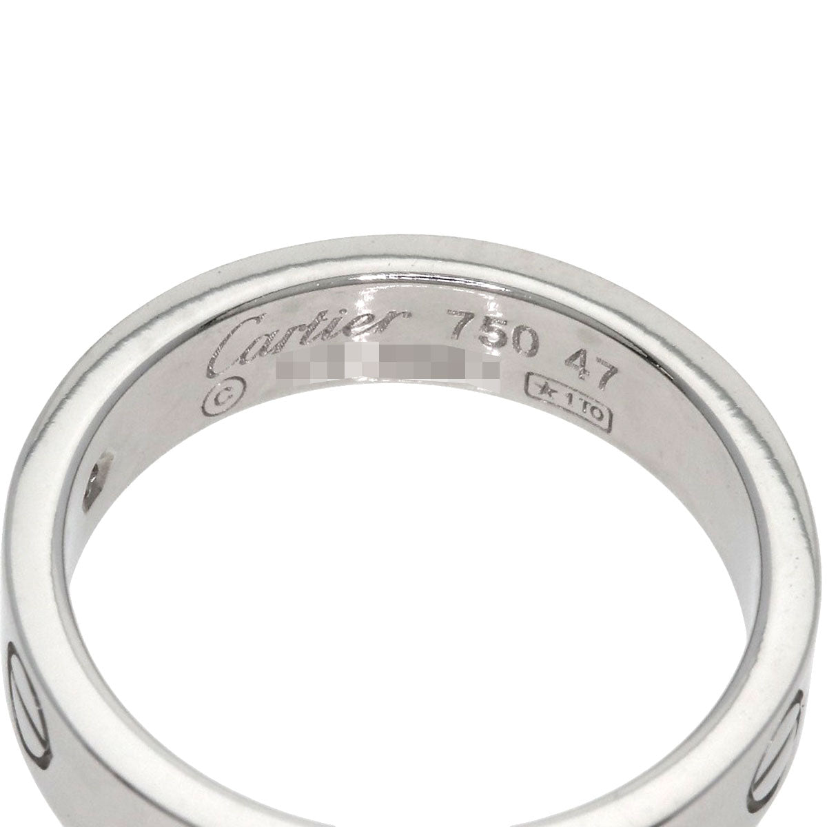 CARTIER Mini love ring 1P Diamond #47 Ring K18 White Gold Ladies [Used]