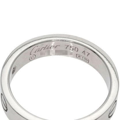 CARTIER Mini love ring 1P Diamond #47 Ring K18 White Gold Ladies [Used]