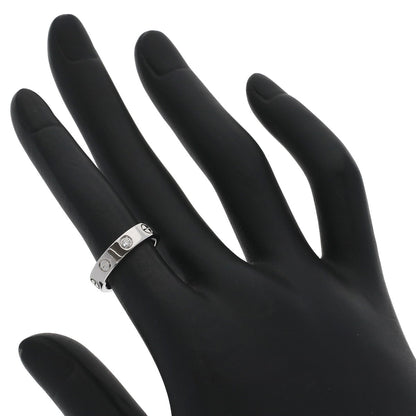 CARTIER Mini love ring 1P Diamond #47 Ring K18 White Gold Ladies [Used]