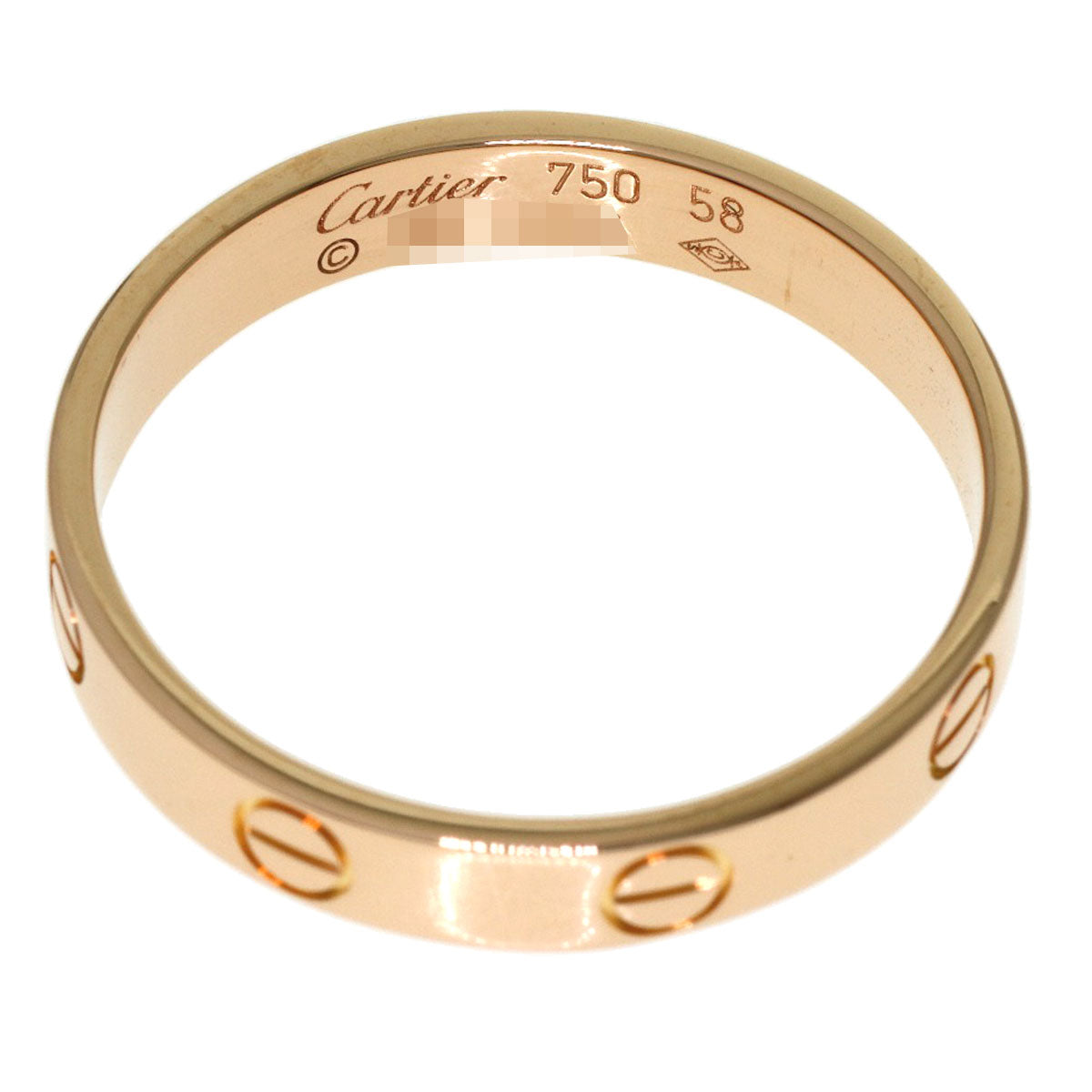 CARTIER Mini love ring #58 Ring K18 Pink Gold Ladies [Used]