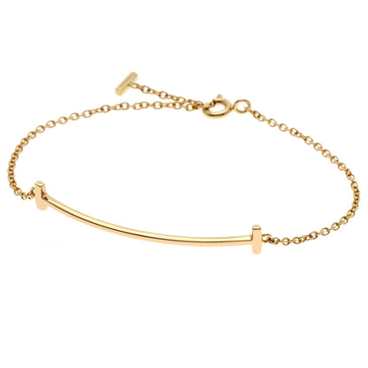 TIFFANY&Co. T smile small Bracelet K18 Pink Gold Ladies [Used]