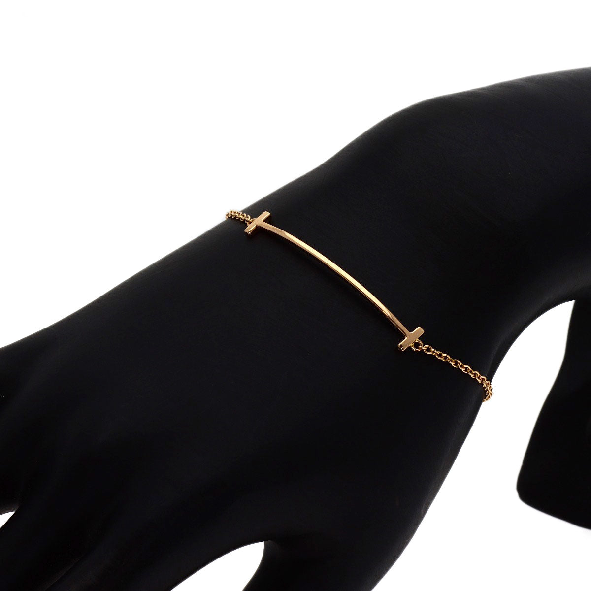 TIFFANY&Co. T smile small Bracelet K18 Pink Gold Ladies [Used]