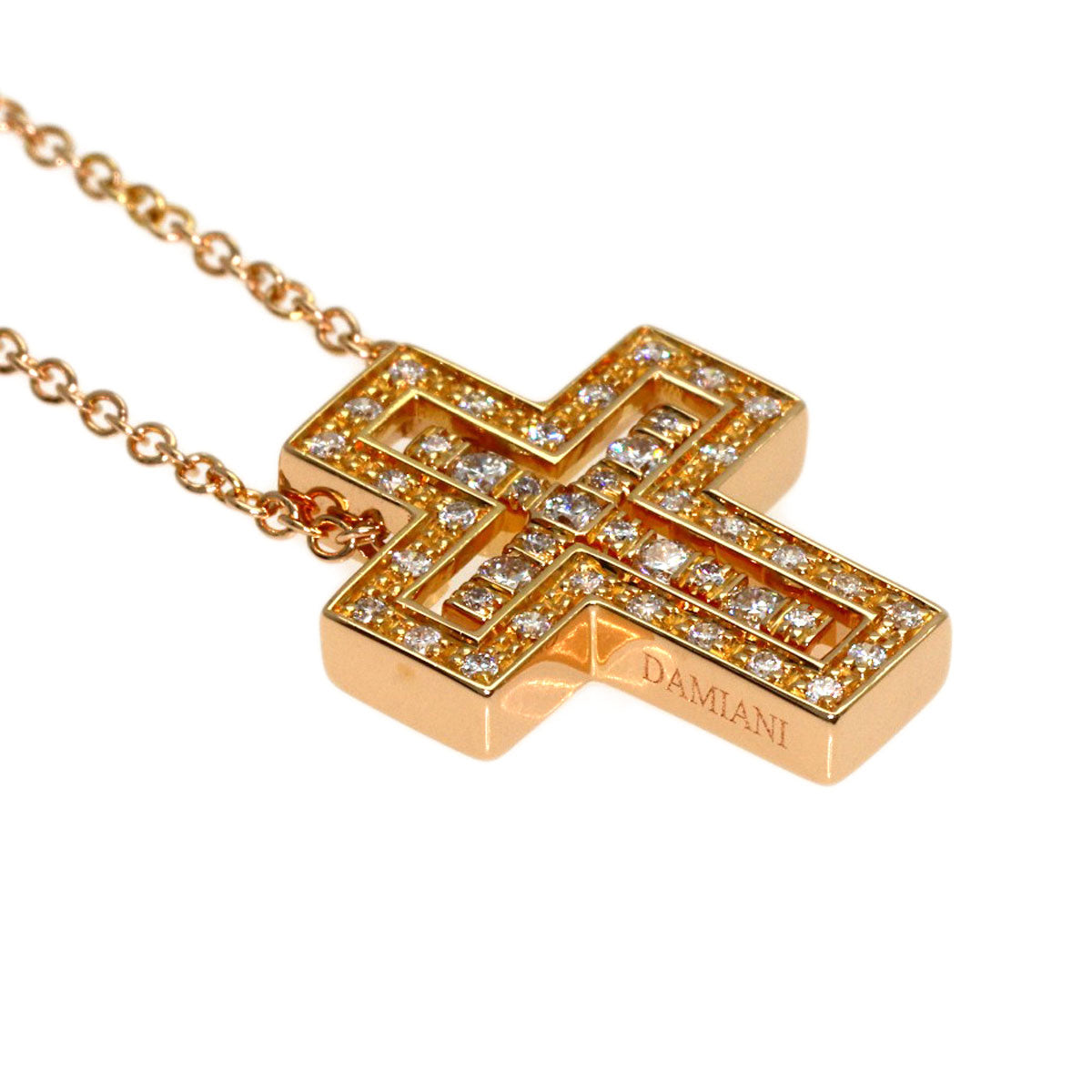 Damiani Belle Epoque XXS Diamond Necklace K18 Pink Gold Ladies [Used]