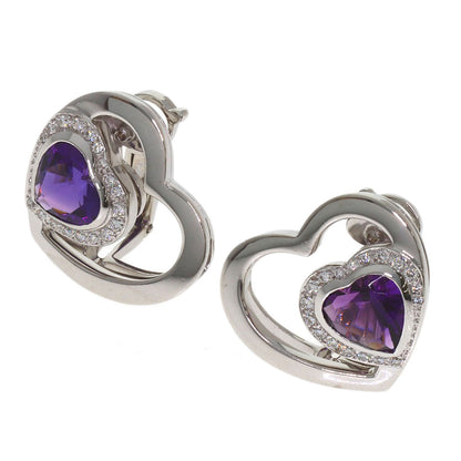 FRED Pretty Woman Amethyst Diamond Earring K18 White Gold Ladies [Used]