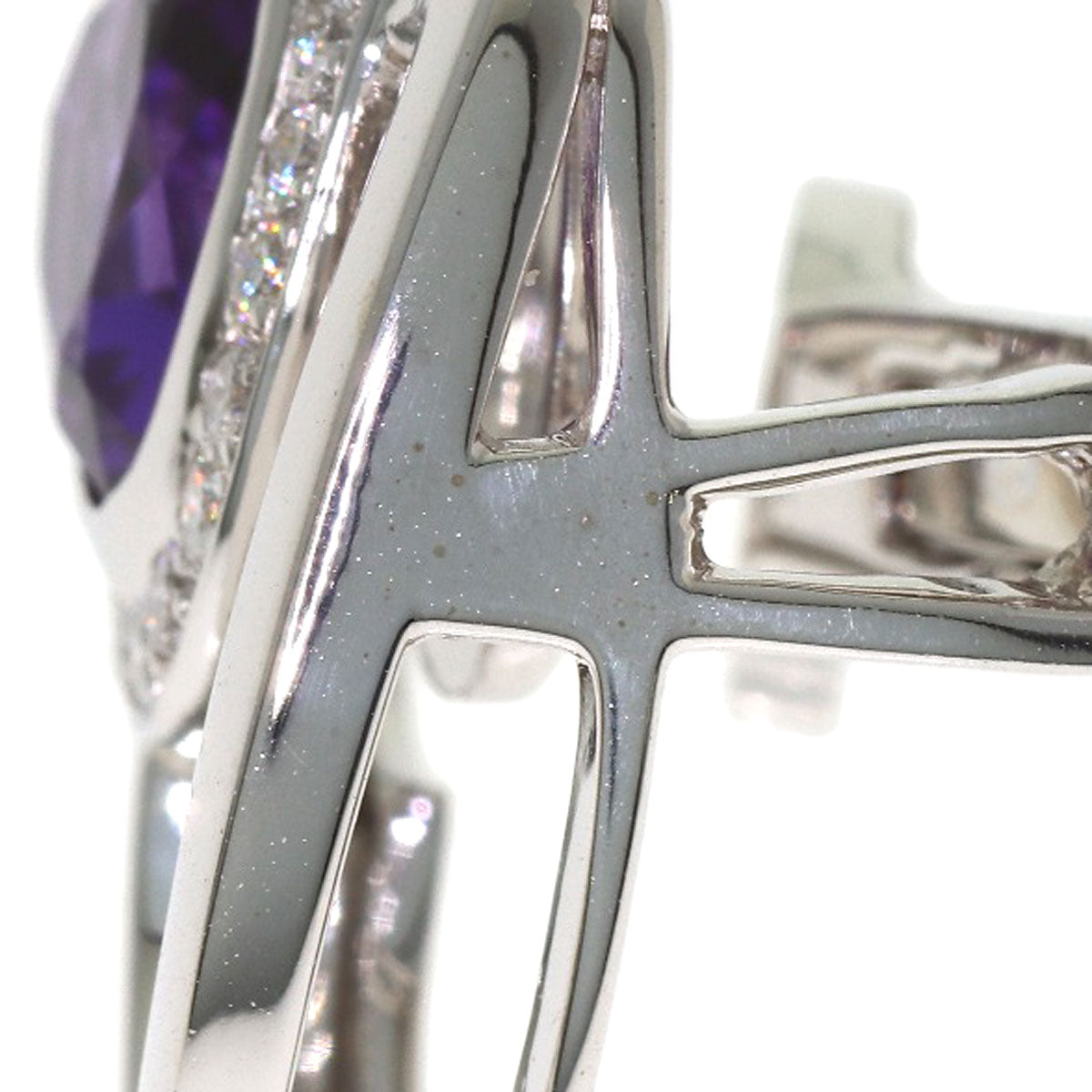 FRED Pretty Woman Amethyst Diamond Earring K18 White Gold Ladies [Used]