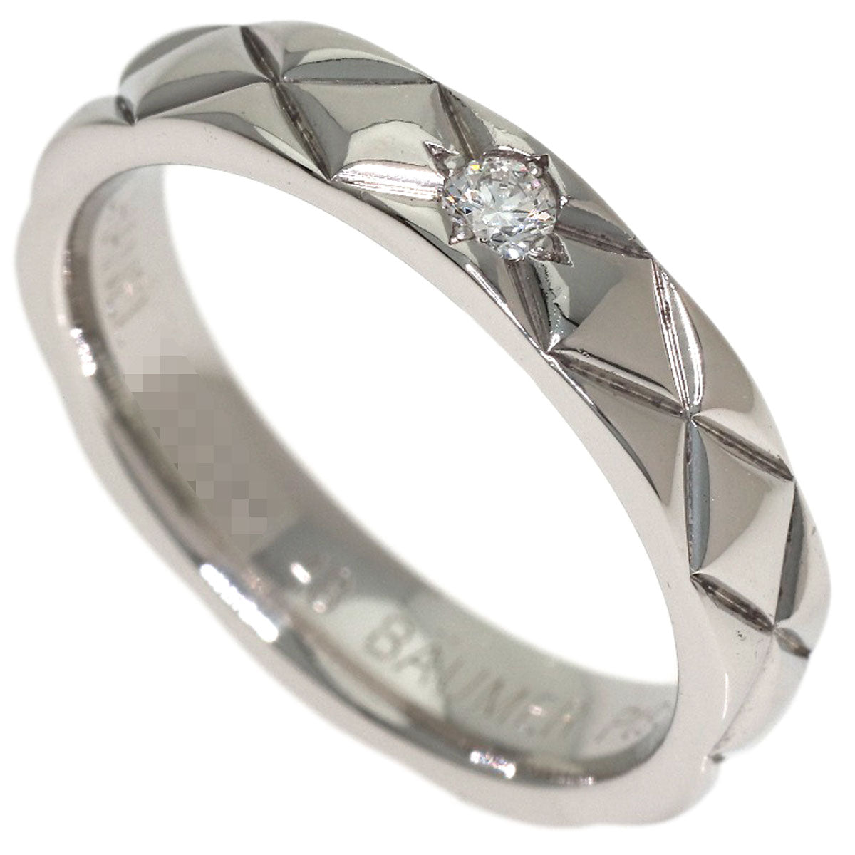 CHANEL Matelasse 1P Diamond #48 Ring Platinum PT950 Ladies [Used]
