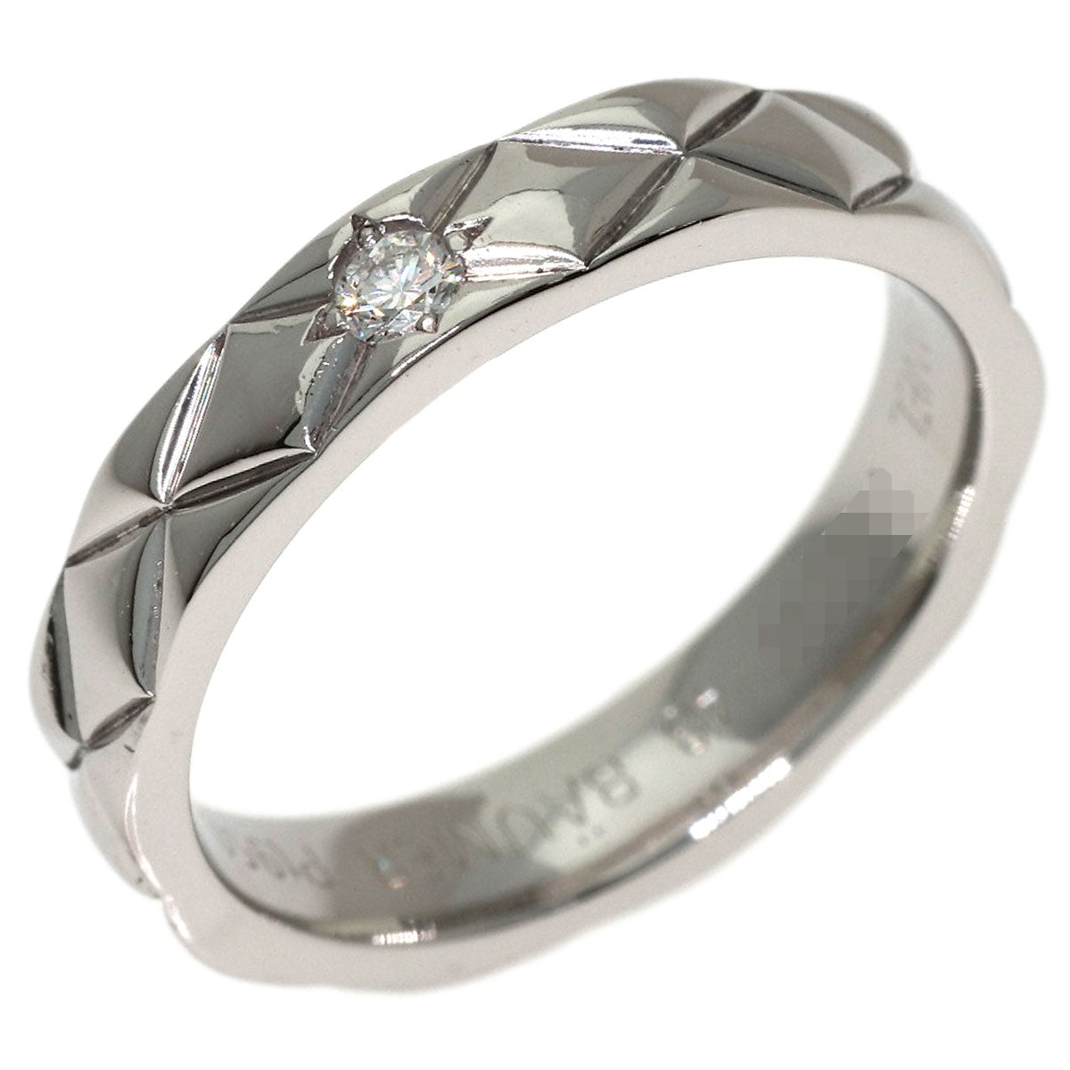 CHANEL Matelasse 1P Diamond #48 Ring Platinum PT950 Ladies [Used]