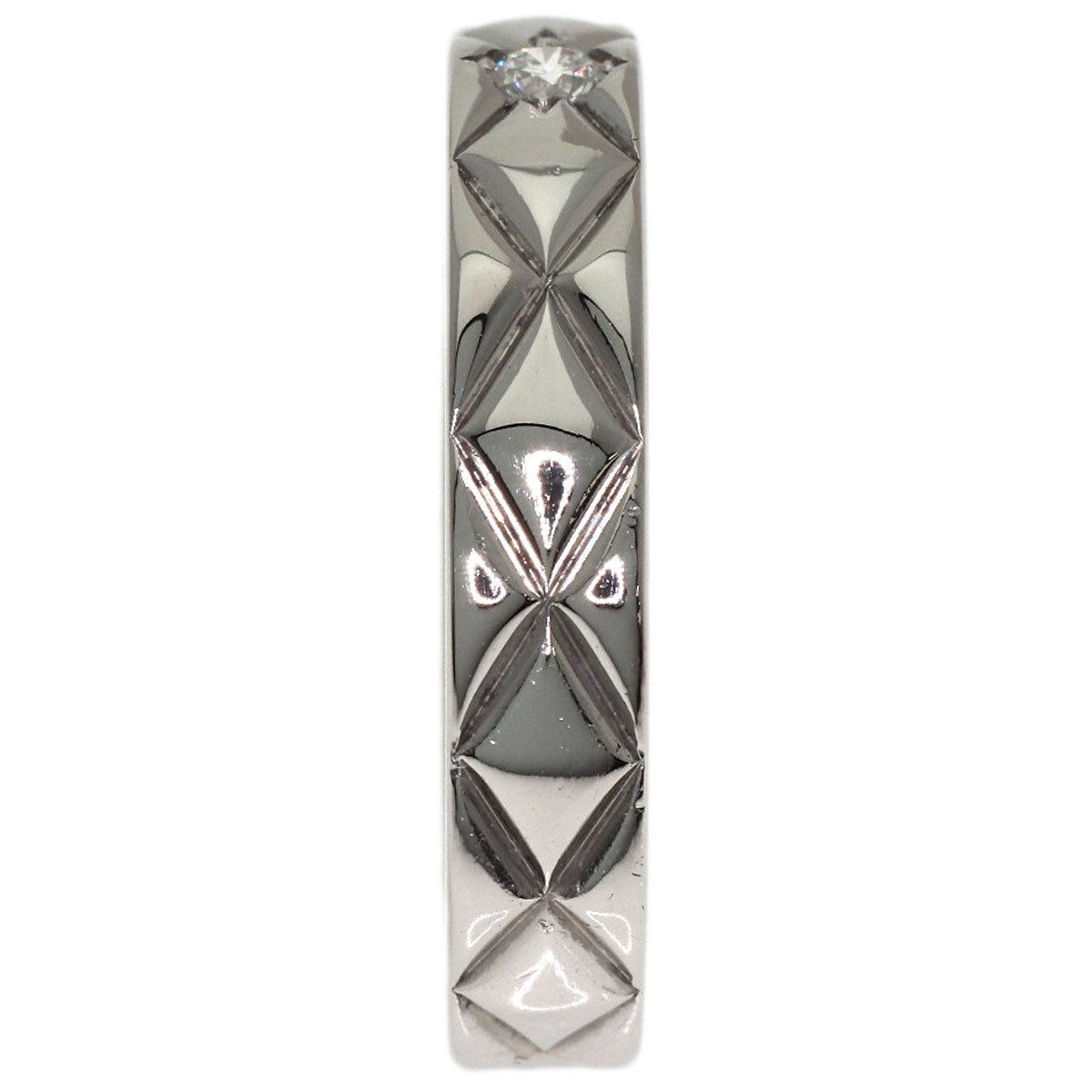 CHANEL Matelasse 1P Diamond #48 Ring Platinum PT950 Ladies [Used]
