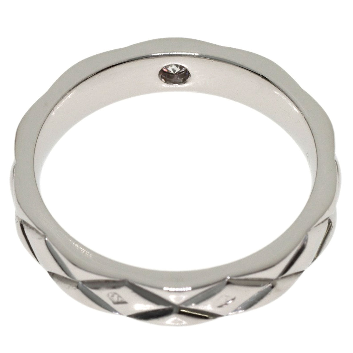 CHANEL Matelasse 1P Diamond #48 Ring Platinum PT950 Ladies [Used]