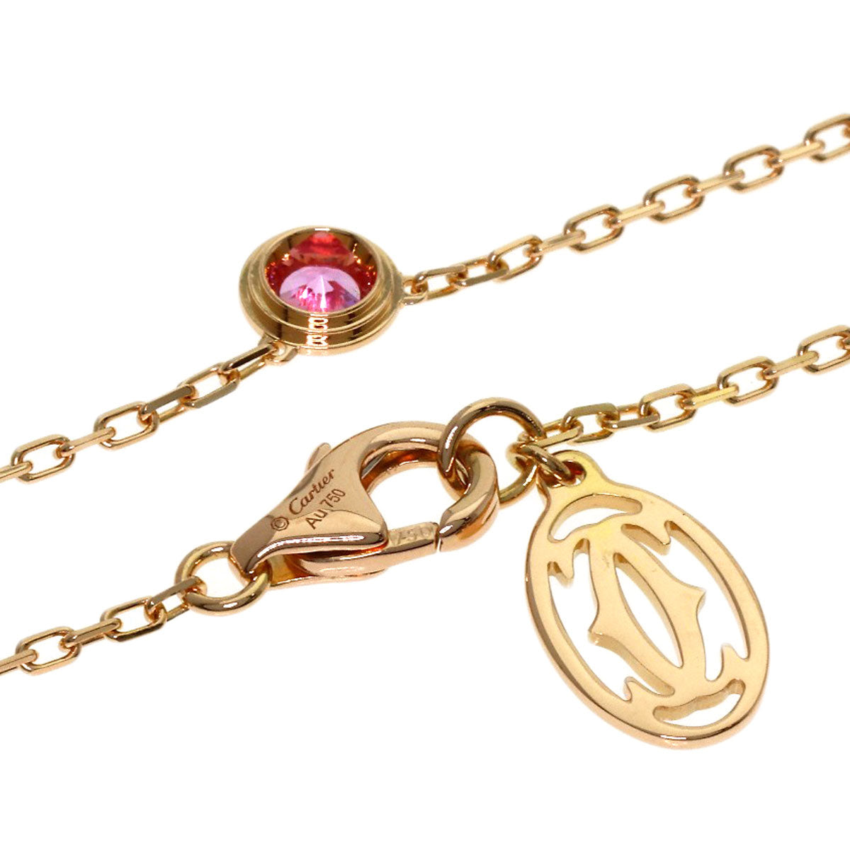 CARTIER Damour Saphir Leger Pink Sapphire Necklace K18 Pink Gold Ladies [Used]