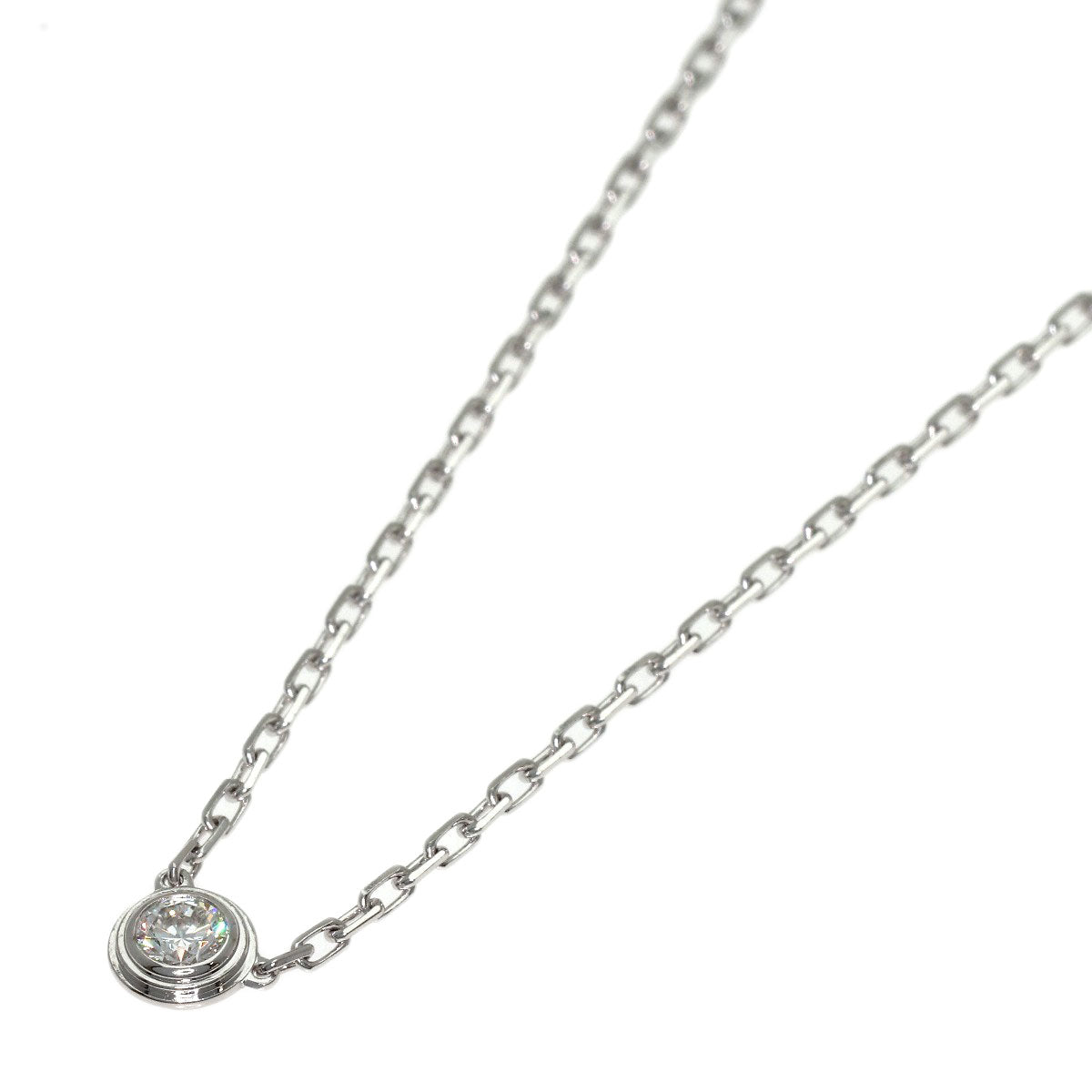 CARTIER Diamant Léger d'Amour SM Diamond Necklace K18 White Gold Ladies [Used]