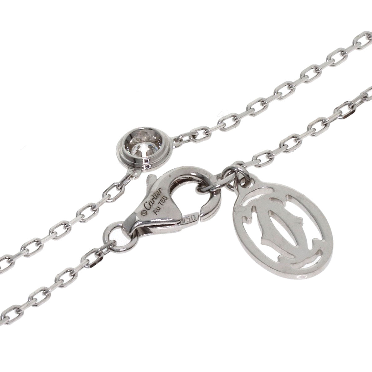 CARTIER Damour Diamantleger SM Diamond Necklace K18 White Gold Ladies [Used]