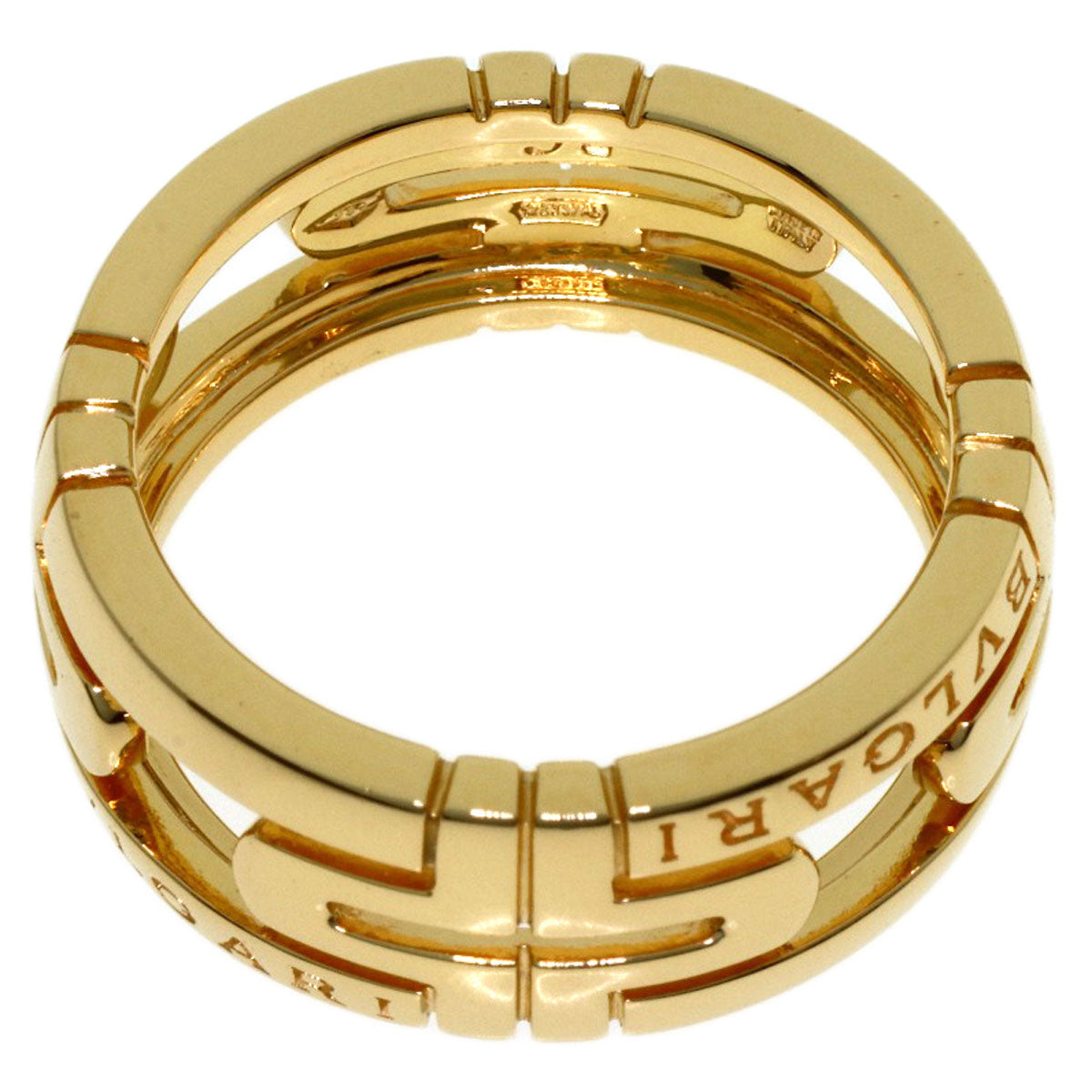 BVLGARI Parentesi Openwork #52 Ring K18 Yellow Gold Ladies [Used]