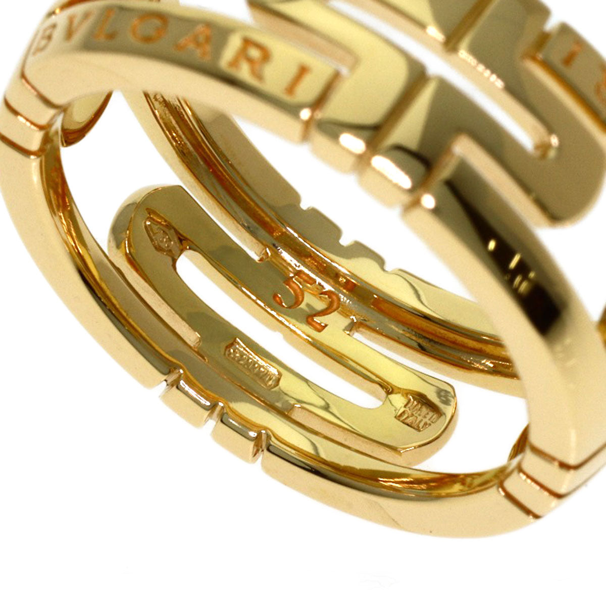 BVLGARI Parentesi Openwork #52 Ring K18 Yellow Gold Ladies [Used]