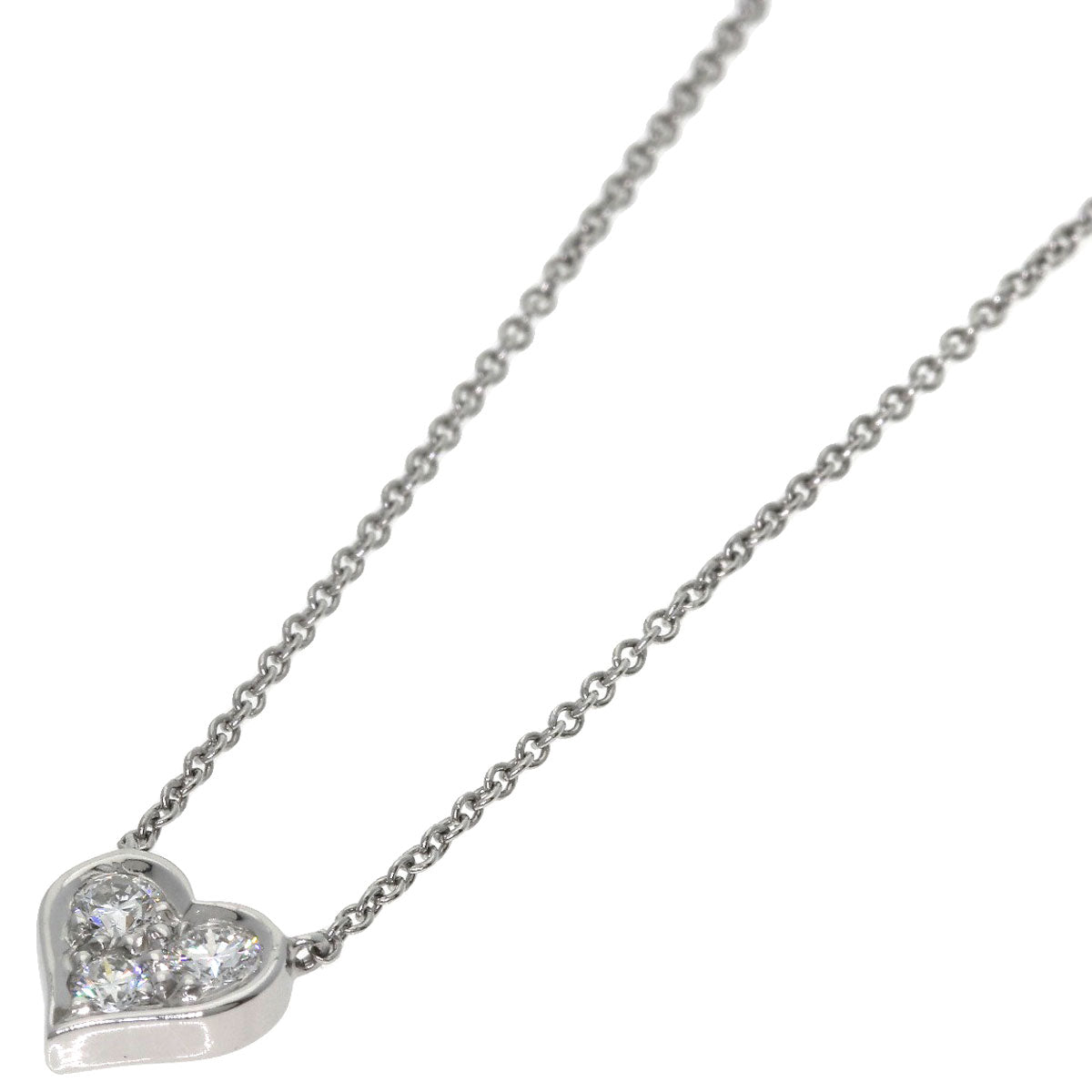 TIFFANY&Co. Sentimental Heart Diamond Necklace Platinum PT950 Ladies [Used]