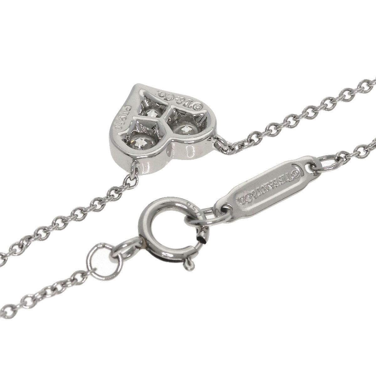 TIFFANY&Co. Sentimental Heart Diamond Necklace Platinum PT950 Ladies [Used]