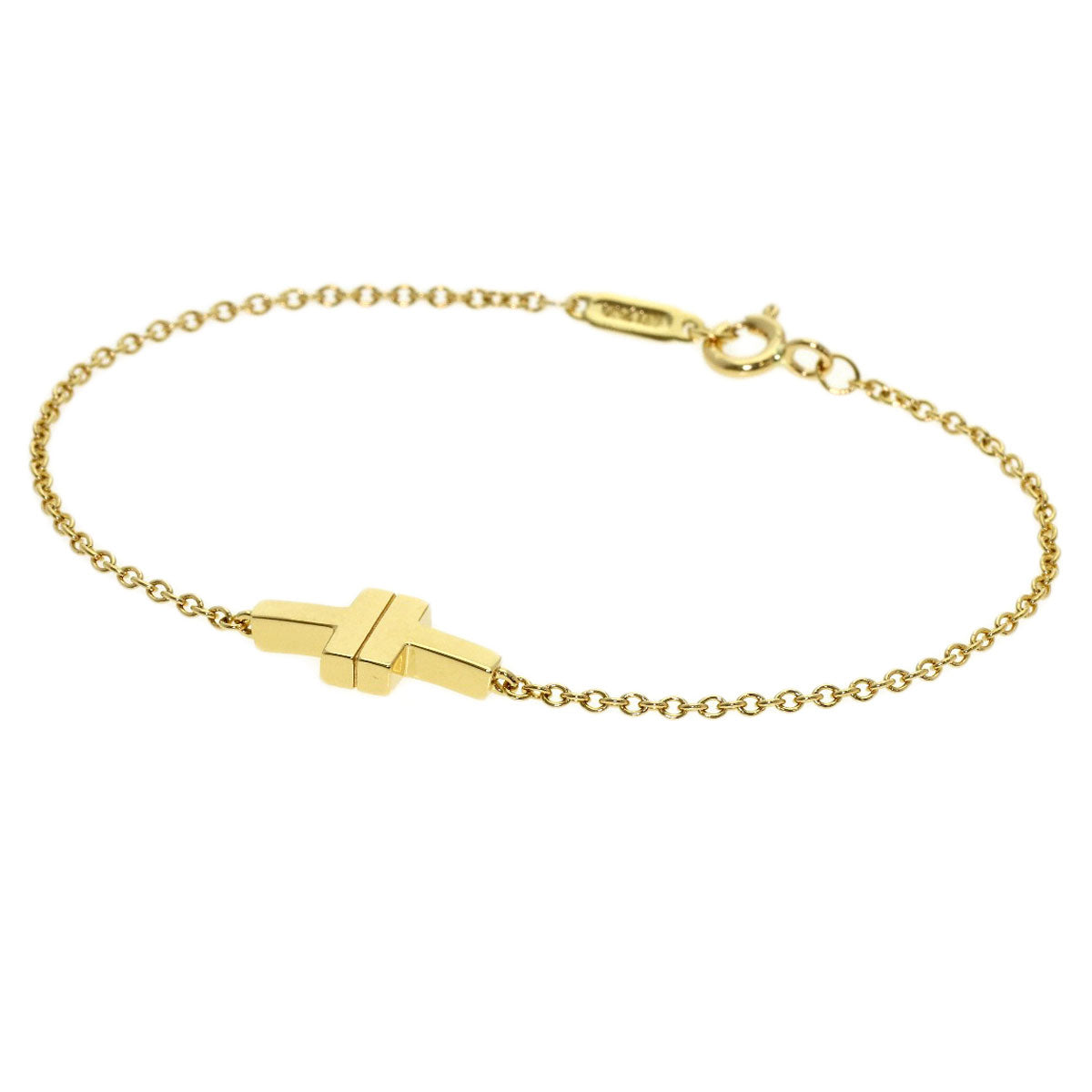 TIFFANY&Co. T TWO Single Chain Bracelet K18 Yellow Gold Ladies [Used]