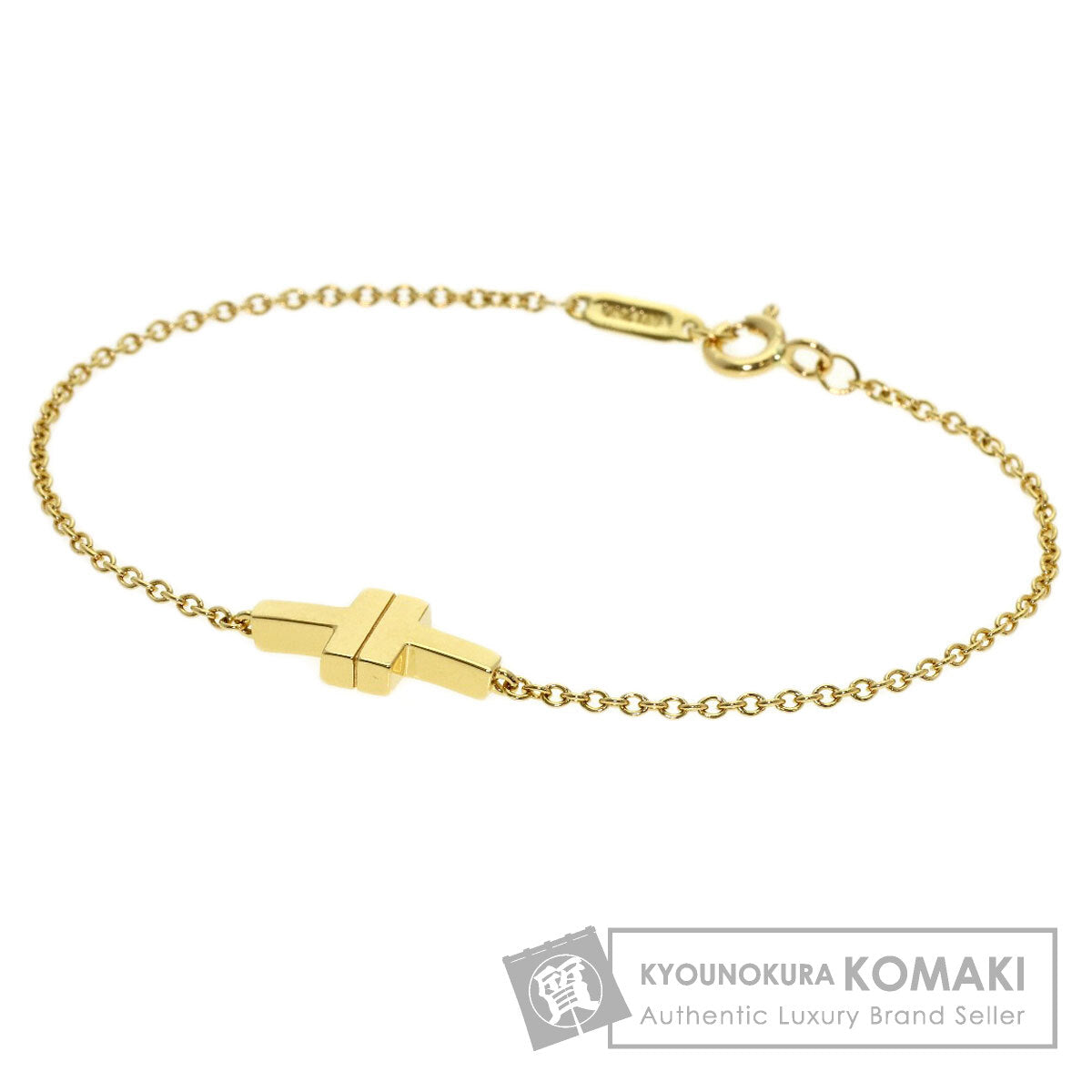 TIFFANY&Co. T TWO Single Chain Bracelet K18 Yellow Gold Ladies [Used]