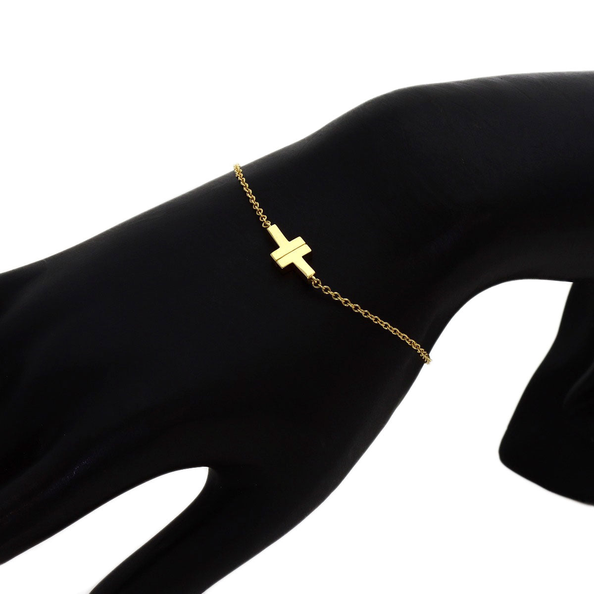 TIFFANY&Co. T TWO Single Chain Bracelet K18 Yellow Gold Ladies [Used]