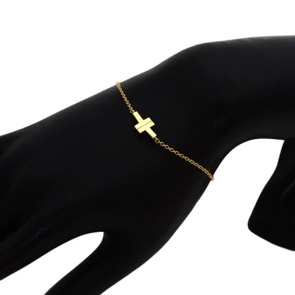 TIFFANY&Co. T TWO Single Chain Bracelet K18 Yellow Gold Ladies [Used]