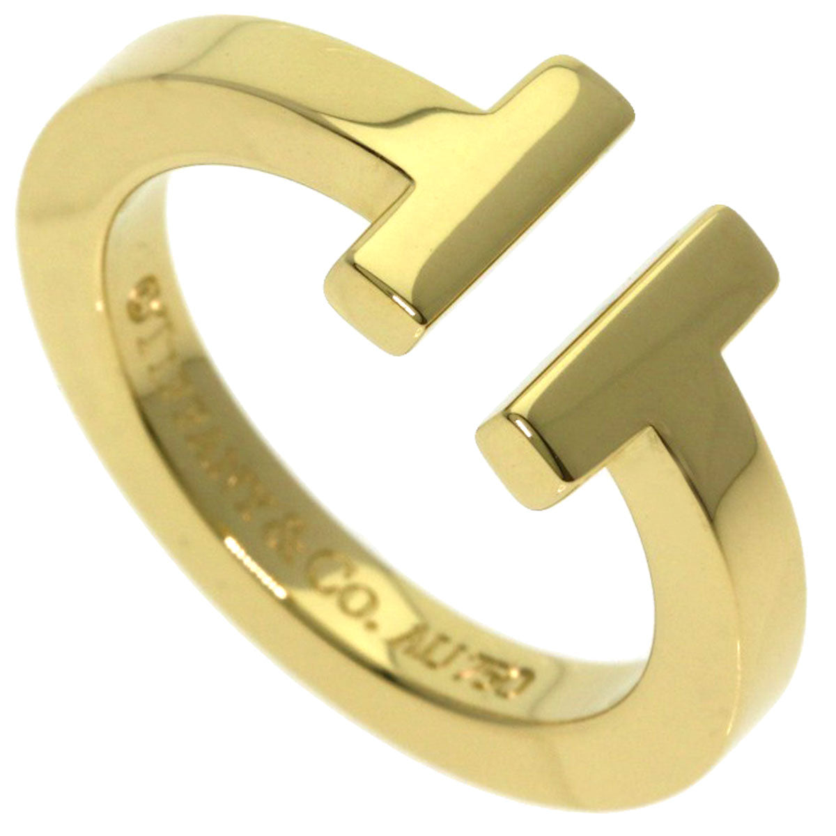 TIFFANY&Co. T square Ring K18 Yellow Gold Ladies [Used]