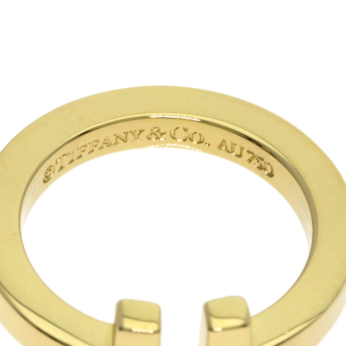 TIFFANY&Co. T square Ring K18 Yellow Gold Ladies [Used]