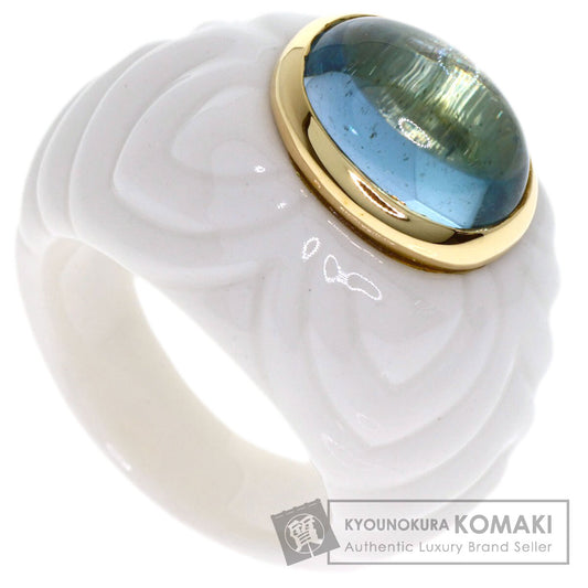 BVLGARI Chandra Blue Topaz Ring K18 Yellow Gold Ladies [Used]